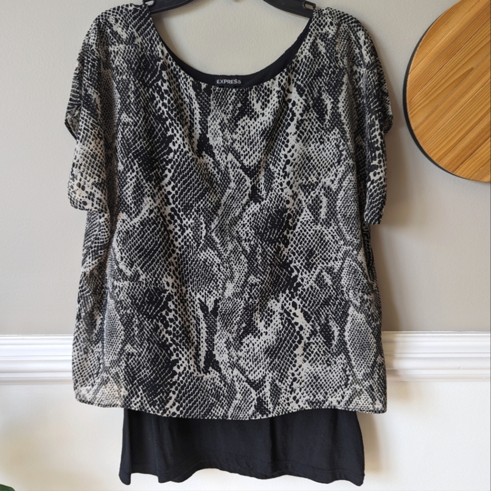 Express Snakeskin Print Top